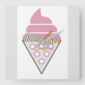 Onweerstaanbare ijsklok voor de muur van Ice Cream Vierkante Klok (Voorkant)