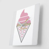 Onweerstaanbare ijsklok voor de muur van Ice Cream Vierkante Klok (Hoek)