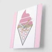 Onweerstaanbare ijsklok voor de muur van Ice Cream Vierkante Klok (Hoek)