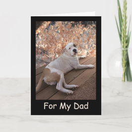 Onweerstaanbare Pitbull Porch Dog Vaderdag Kaart