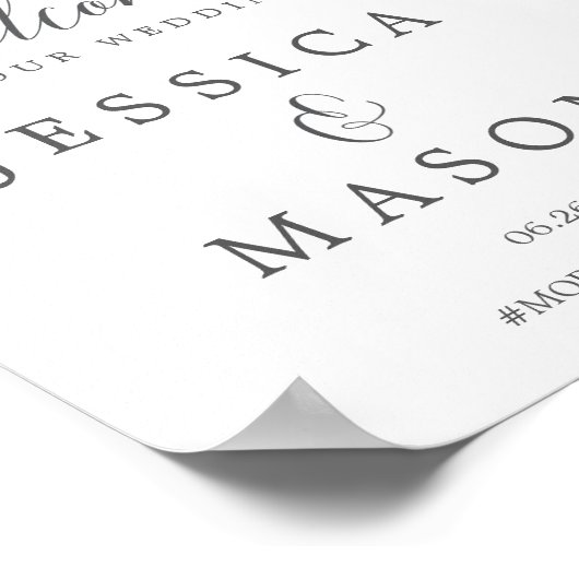 Onwelkomstteken voor blozen bruiloft poster (Hoek)