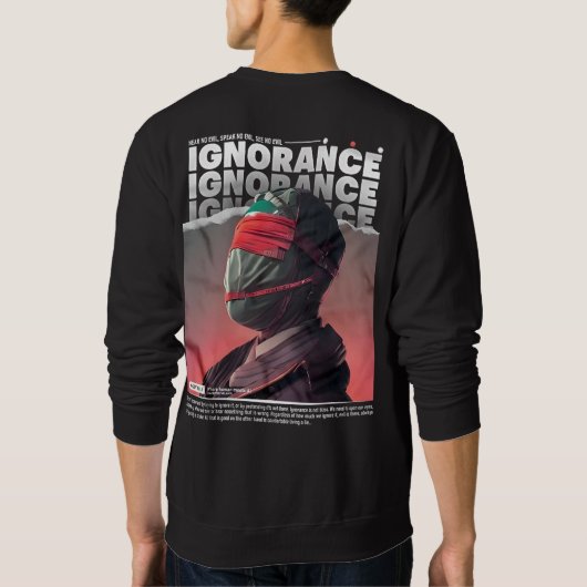 ONWETENDHEID gemaskerd gezicht Brutalisme Streetwe Trui (Achterkant)