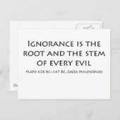 Onwetendheid is de wortel en de stam van elk kwaad briefkaart (Voorkant / Achterkant)