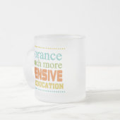 Onwetendheid is duurder dan onderwijs matglas koffiemok (Voorkant links)