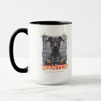 Onwettig Geblaf: De Dobermanns Strenge Waarschuwin Mok