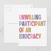 Onwillige deelnemer van een idiocratie tegen Trump Feestdagenkaart (Voorkant / Achterkant)