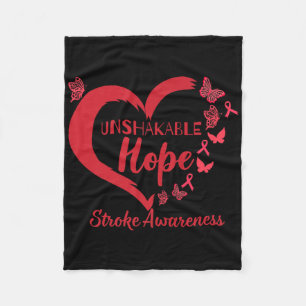 Onwrikbaar Warrior Heart Stroke Awareness Month 20 Fleece Deken