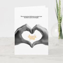 Onwrikbare toewijding aan patiëntenzorg bedankkaart