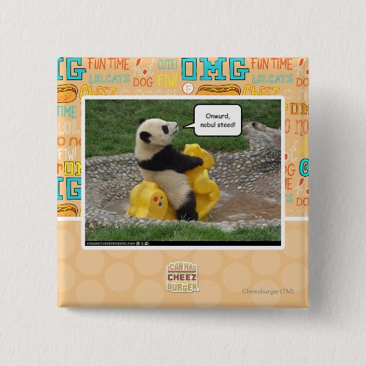 Onwurd, nobul steed! vierkante button 5,1 cm (Voorkant)