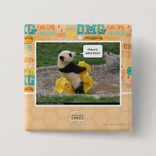 Onwurd, nobul steed! vierkante button 5,1 cm