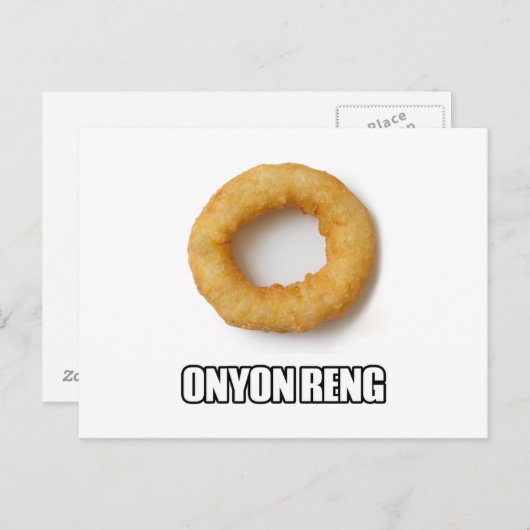 ONYON RENG - Humorly misspeld uien Ring Briefkaart (Voorkant / Achterkant)