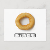 ONYON RENG - Humorly misspeld uien Ring Briefkaart (Voorkant)