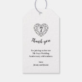 Onyx 7th bruiloft labels cadeaulabel (Achterkant)