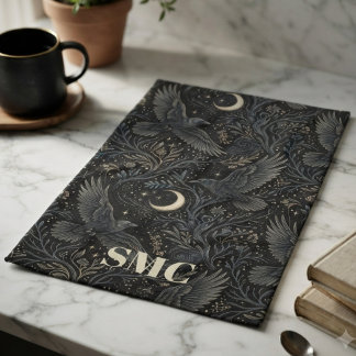 Onyx Barokke Raven Halloween Decoratie in Stemmige Theedoek