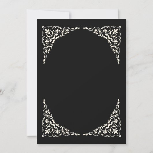 Onyx Black Islamic Wedding Kaart (Achterkant)