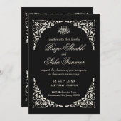 Onyx Black Islamic Wedding Kaart (Voorkant / Achterkant)