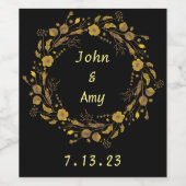 Onyx Black Velvet | Chalkboard Grunge  Wijn Etiket (Enkel label)