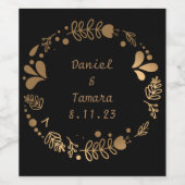 Onyx Black Velvet | Chalkboard Grunge  Wijn Etiket (Enkel label)