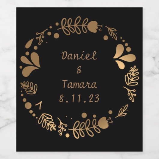 Onyx Black Velvet | Chalkboard Grunge  Wijn Etiket (Enkel label)