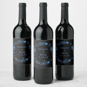Onyx Black Velvet Chalkboard Grunge Wijn Etiket
