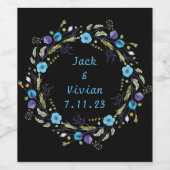 Onyx Black Velvet | Chalkboard Grunge  Wijn Etiket (Enkel label)