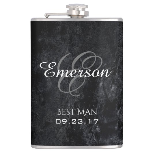 Onyx Black Velvet | Grunge Bridal Party Keepomwill Heupfles (Voorkant)