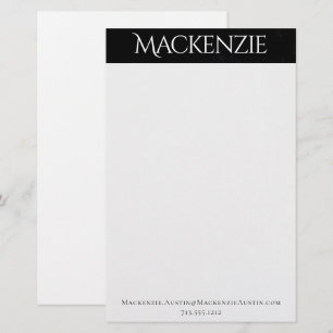 Onyx Black Velvet   Monogram karton Briefpapier