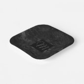Onyx Black Velvet | Monogram karton Papieren Bordje (Gebogen)