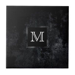 Onyx Black Velvet   Monogram karton Tegeltje