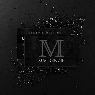 Onyx Black Velvet Monogram karton Visitekaartje