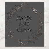 Onyx Black Velvet | Monogram karton Wijn Etiket (Enkel label)