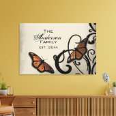 Onyx Butterfly Swirl Family Wrapped Canvas Afdruk (Insitu (Woonkamer))