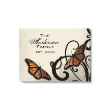 Onyx Butterfly Swirl Family Wrapped Canvas