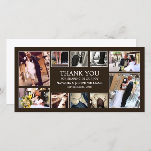 ONYX COLLAGE | BRUILOFT BEDANKT KAART (Voorkant / Achterkant)