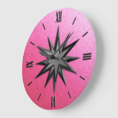 Onyx compass-roos - roos kwartsachtergrond grote klok (Hoek)