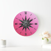 Onyx compass-roos - roos kwartsachtergrond grote klok (Huis)