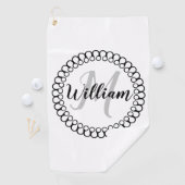 Onyx Decoratieve Cirkel Monogram Golfhanddoek (Insitu)