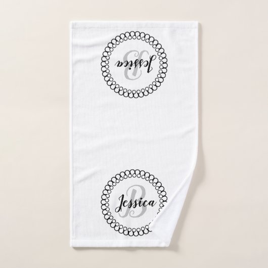 Onyx Decorative Cirogram Monogram Bath-handdoekset Bad Handdoek (Handdoek)