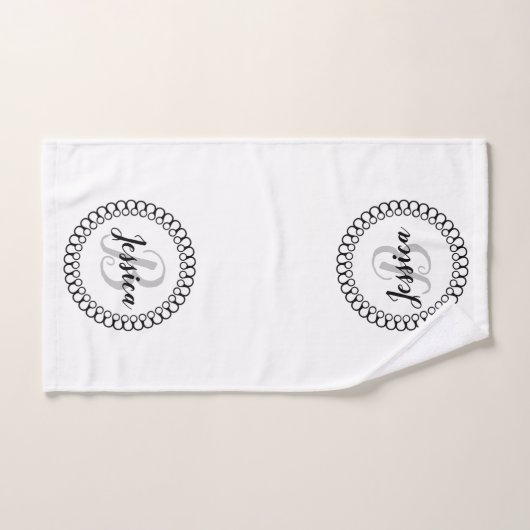 Onyx Decorative Cirogram Monogram Bath-handdoekset Bad Handdoek (Handdoek)