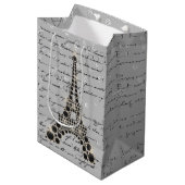 Onyx Eiffeltoren Medium Gift Bag Cadeauzakje (Voorkant Gekanteld)
