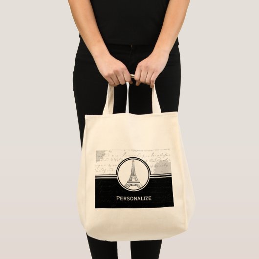Onyx Eiffeltower Tote Bag (Voorkant (product))