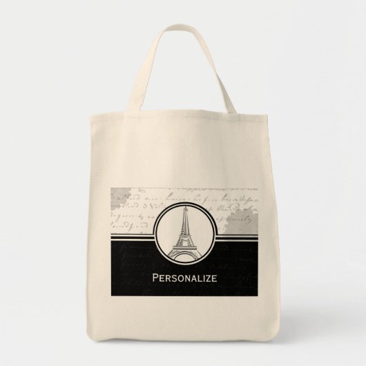 Onyx Eiffeltower Tote Bag (Voorkant)