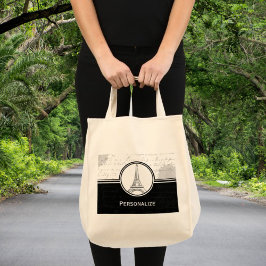 Onyx Eiffeltower Tote Bag