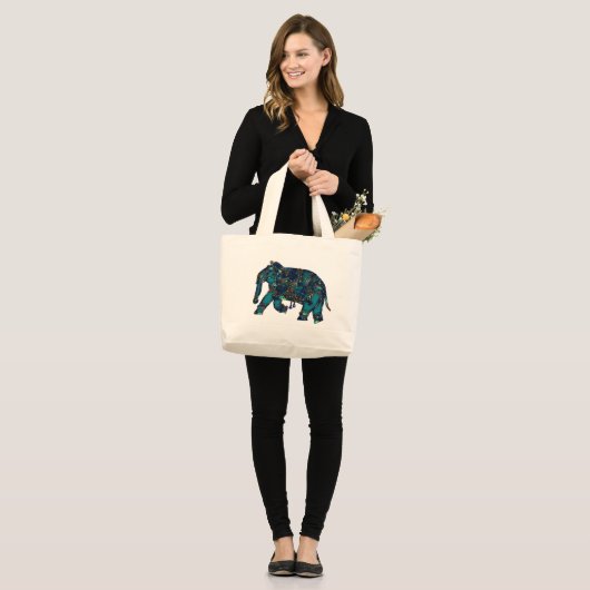 Onyx Elephant Grote Tote Bag (Voorkant (model))