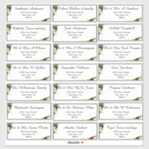Onyx en Gold Vooraf geadresseerde gastnaam Adres S Sticker
