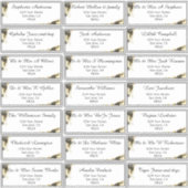 Onyx en Gold Vooraf geadresseerde gastnaam Adres S Sticker (Voorkant)