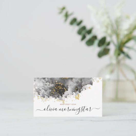 Onyx en gouden Nugget Abstract Visitekaartje (Staand voorkant)