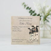 Onyx en ivoren koeien - Uitnodiging tot Baby (Staand voorkant)