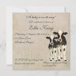 Onyx en ivoren koeien - Uitnodiging tot Baby