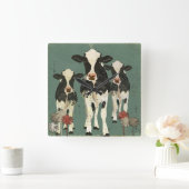 Onyx- en ivoren koeienklok vierkante klok (Huis)